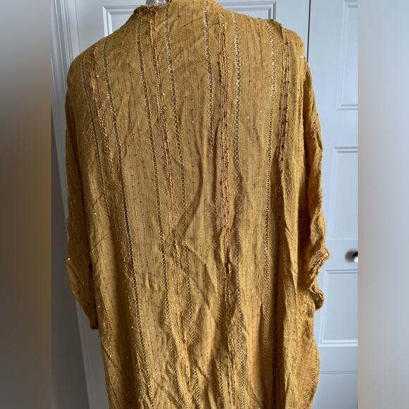 Free People Sequin Day Dream Kimono Gold - Picture 9 of 12